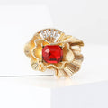 Alloy Rhinestone Pleated Flower Brooch Pin For Women's Apparel view 2