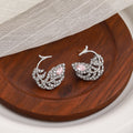Elegant Korean Style Feather Shape Silver Needle Rhinestone Inlaid Light Luxury Women's Stud Earrings view 1