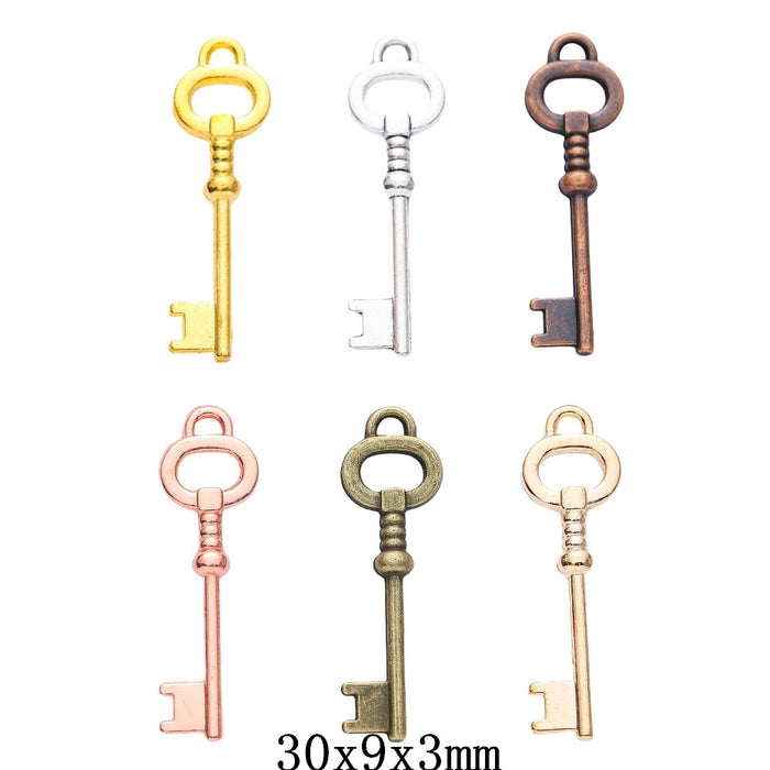 Zinc Alloy Key Charm Pendant No.516457 for DIY Necklace Bracelet Jewelry Making