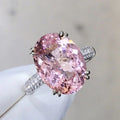European American Large Oval Simulated Diamond Ring For Women, Wedding Jewelry view 2