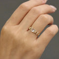 Niche Vintage Faux Moonstone Oval Cabochon Ring Romantic Fashion Index Finger Jewelry For Women view 3