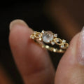 Niche Vintage Faux Moonstone Oval Cabochon Ring Romantic Fashion Index Finger Jewelry For Women view 5