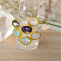 Light Luxury Vintage Oval Ring European Palace Style Layered Design Women Finger Jewelry view 1