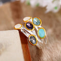 Light Luxury Vintage Oval Ring European Palace Style Layered Design Women Finger Jewelry view 5