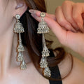 2026 New Ethnic Style Alloy Geometric Tassel Drop Earrings Light Luxury Fashion Jewelry view 3