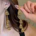 2026 New Ethnic Style Alloy Geometric Tassel Drop Earrings Light Luxury Fashion Jewelry view 4