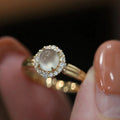 Romantic European Court Style Ring With Faux Moonstone, Trendy Luxury Finger Jewelry For Women view 1