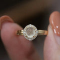 Romantic European Court Style Ring With Faux Moonstone, Trendy Luxury Finger Jewelry For Women view 2