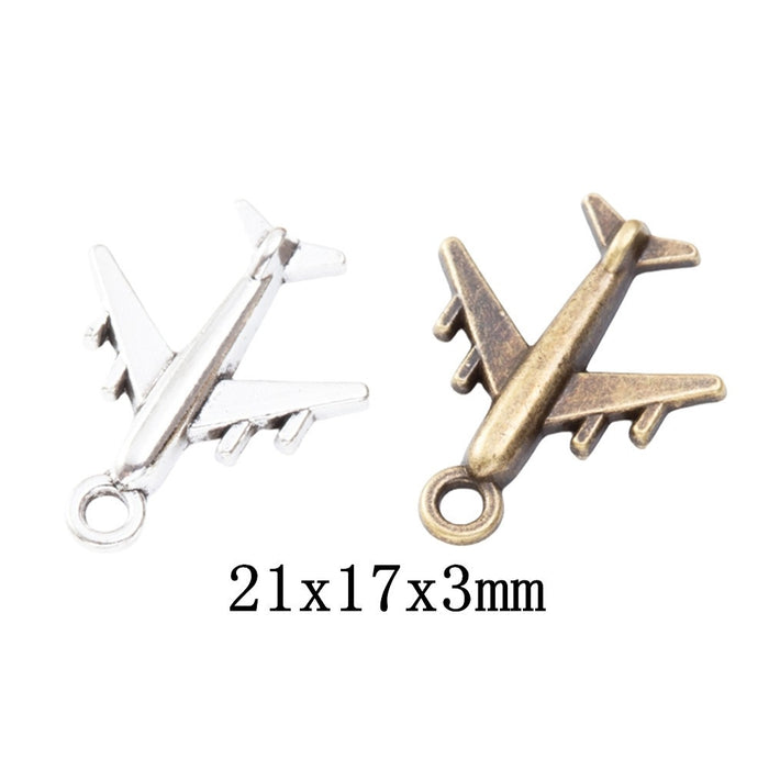 Zinc Alloy Airplane Charm Pendant No.912166 for DIY Necklace Bracelet Jewelry Making
