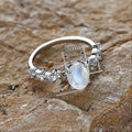 Vintage Oval Ring With Sun And Moon Design, Crescent Moon Statement Finger Jewelry For Women view 4