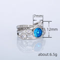 European American Vintage Hollow Inlaid Round Ring Creative Cross Design Finger Jewelry view 4
