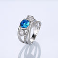 European American Vintage Hollow Inlaid Round Ring Creative Cross Design Finger Jewelry view 2