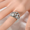 Vintage French Hollow Multi Layer Vine Leaf Index Finger Ring For Fashion Jewelry view 3