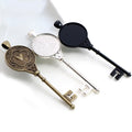 25mm Inner Key Shape Alloy Cabochon Pendant Trays For DIY Jewelry Setting Accessories view 3