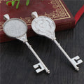 25mm Inner Key Shape Alloy Cabochon Pendant Trays For DIY Jewelry Setting Accessories view 4