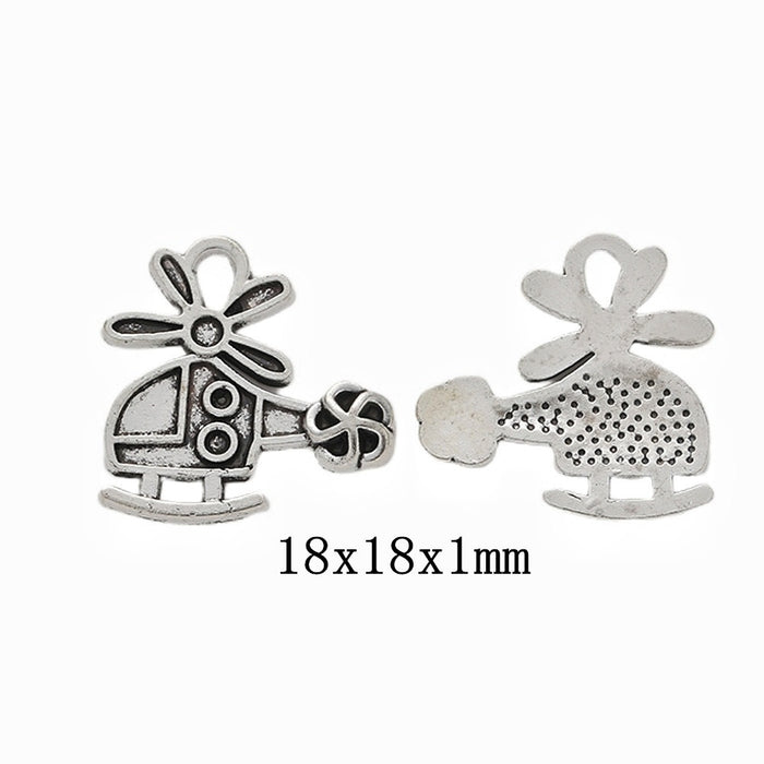 Antique Silver Zinc Alloy Airplane Charm Pendant No.627949 for DIY Necklace Bracelet Jewelry Making