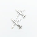 Antique Silver Zinc Alloy Airplane Charm Pendant No.163287 for DIY Necklace Bracelet Jewelry Making view 1