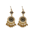 Bohemian Vintage Faux Pearl Waterdrop Tassel Drop Earrings With Geometric Round Charm view 5