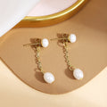 Elegant Korean Style Detachable Two-Way Faux Pearl Tassel Drop Chain Alloy Stud Dangle Earrings view 2