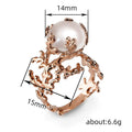Western Palace Antique Style Hollow Branch Coral Faux Pearl Index Finger Ring Direct view 4