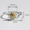 Korean Style Daisy Leaf Adjustable Open Ring For Women, Fresh Fashion Flower Finger Jewelry view 4