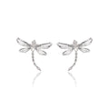 Elegant Silver Alloy Rhinestone Dragonfly Ear Cuffs For Women No Piercing Summer Clip Earrings view 5
