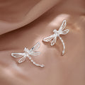 Elegant Silver Alloy Rhinestone Dragonfly Ear Cuffs For Women No Piercing Summer Clip Earrings view 2