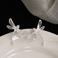 Elegant Silver Alloy Rhinestone Dragonfly Ear Cuffs For Women No Piercing Summer Clip Earrings view 3