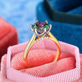 Classic Fashion Six Prong Rainbow Bridal Wedding Ring Versatile Daily Index Finger Jewelry view 5