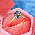Classic Fashion Six Prong Rainbow Bridal Wedding Ring Versatile Daily Index Finger Jewelry view 3
