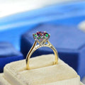 Classic Fashion Six Prong Rainbow Bridal Wedding Ring Versatile Daily Index Finger Jewelry view 1
