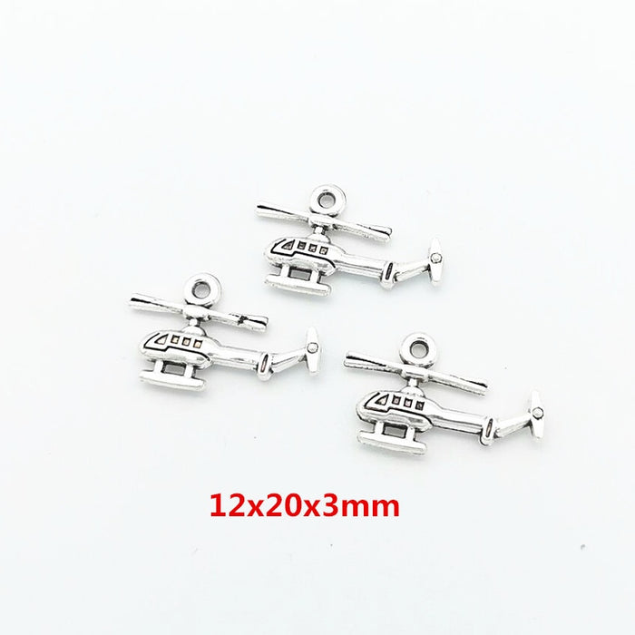 Antique Silver Zinc Alloy Airplane Charm Pendant for DIY Necklace Bracelet Jewelry Making
