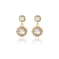 Luxury Vintage Geometric Square Crystal Rhinestone Pearl Drop Alloy Stud Dangle Earrings view 5