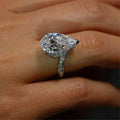 Water Drop V Shaped Index Finger Ring For Women, Fashion OL Statement Banquet Jewelry view 2