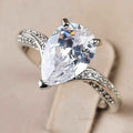 Water Drop V Shaped Index Finger Ring For Women, Fashion OL Statement Banquet Jewelry view 3