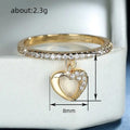 Minimalist Hollow Heart Index Finger Ring For Women Niche Versatile Pendant Design Jewelry view 4