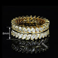 Luxury Full Zircon Pave Willow Leaf Ring For Women Creative Elegant Statement Jewelry view 4