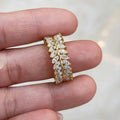 Luxury Full Zircon Pave Willow Leaf Ring For Women Creative Elegant Statement Jewelry view 5