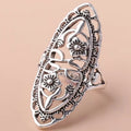 British Style Hollow Floral Pattern Alloy Ring With Plum Blossom Design Fashion Finger Jewelry view 3