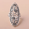 British Style Hollow Floral Pattern Alloy Ring With Plum Blossom Design Fashion Finger Jewelry view 2