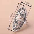 British Style Hollow Floral Pattern Alloy Ring With Plum Blossom Design Fashion Finger Jewelry view 4