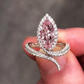 Princess Pink Open Adjustable Index Finger Ring For Women Elegant European Fashion Jewelry view 1
