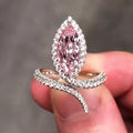 Princess Pink Open Adjustable Index Finger Ring For Women Elegant European Fashion Jewelry view 3