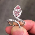 Princess Pink Open Adjustable Index Finger Ring For Women Elegant European Fashion Jewelry view 2