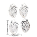 Antique Silver Zinc Alloy Anatomical Heart Charm Pendant for DIY Necklace Bracelet Jewelry Making view 1