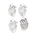 Antique Silver Zinc Alloy Anatomical Heart Charm Pendant for DIY Necklace Bracelet Jewelry Making view 2
