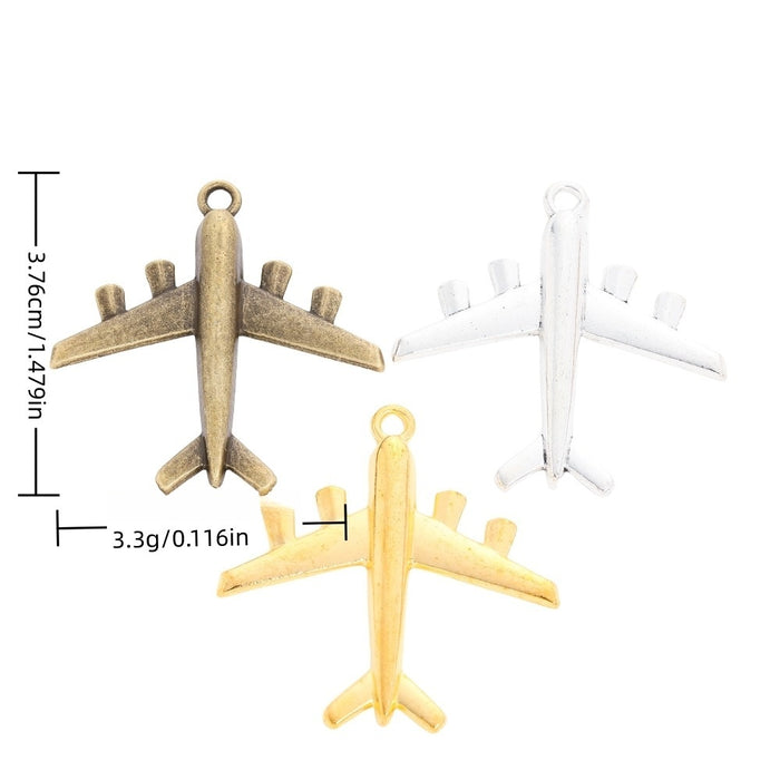 Zinc Alloy Airplane Charm Pendant No.761781 for DIY Necklace Bracelet Jewelry Making