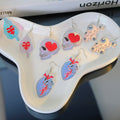 Halloween Holographic Acrylic Skull Heart Ribcage Eyeball Cartoon Statement Drop Earrings view 1