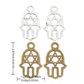 Zinc Alloy Starburst Hand Charm Pendant for DIY Necklace Bracelet Jewelry Making view 1