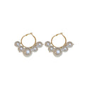 Chic Faux Pearl Tassel Hoop Earrings With Silver Needles Geometric Round Fashion Ear Jewelry view 5